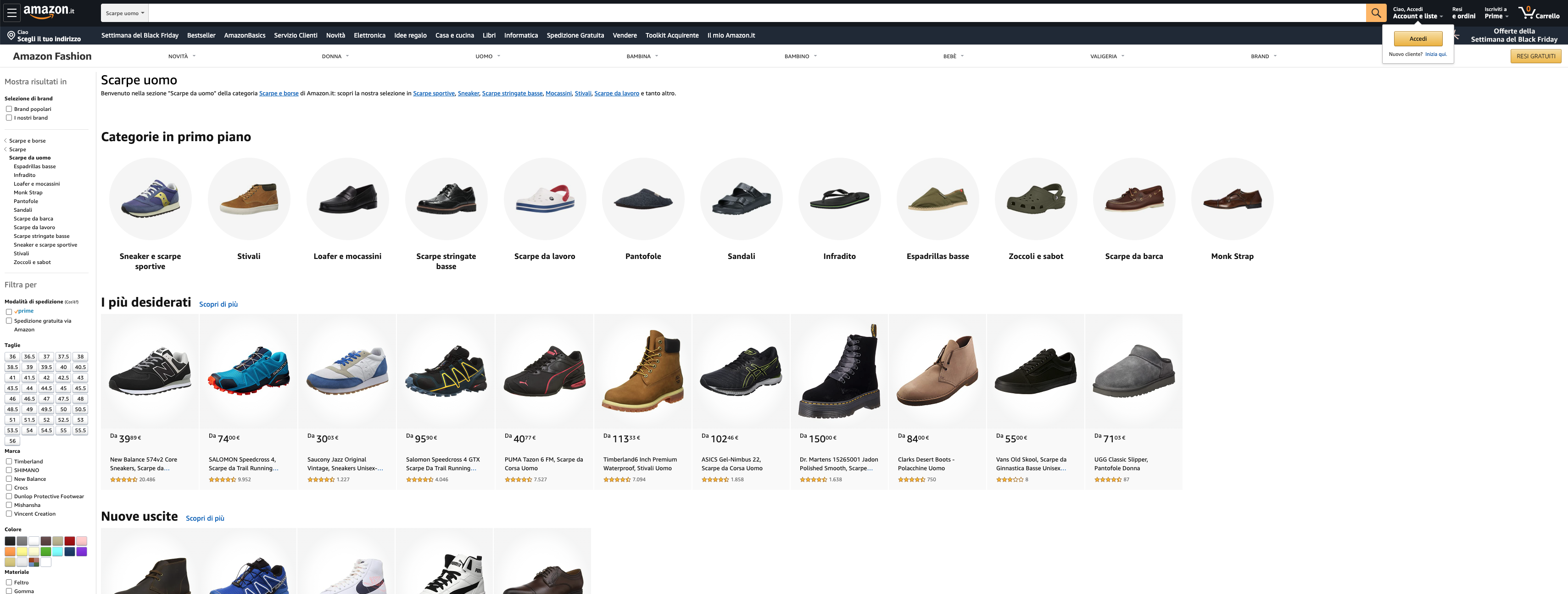 siti online scarpe